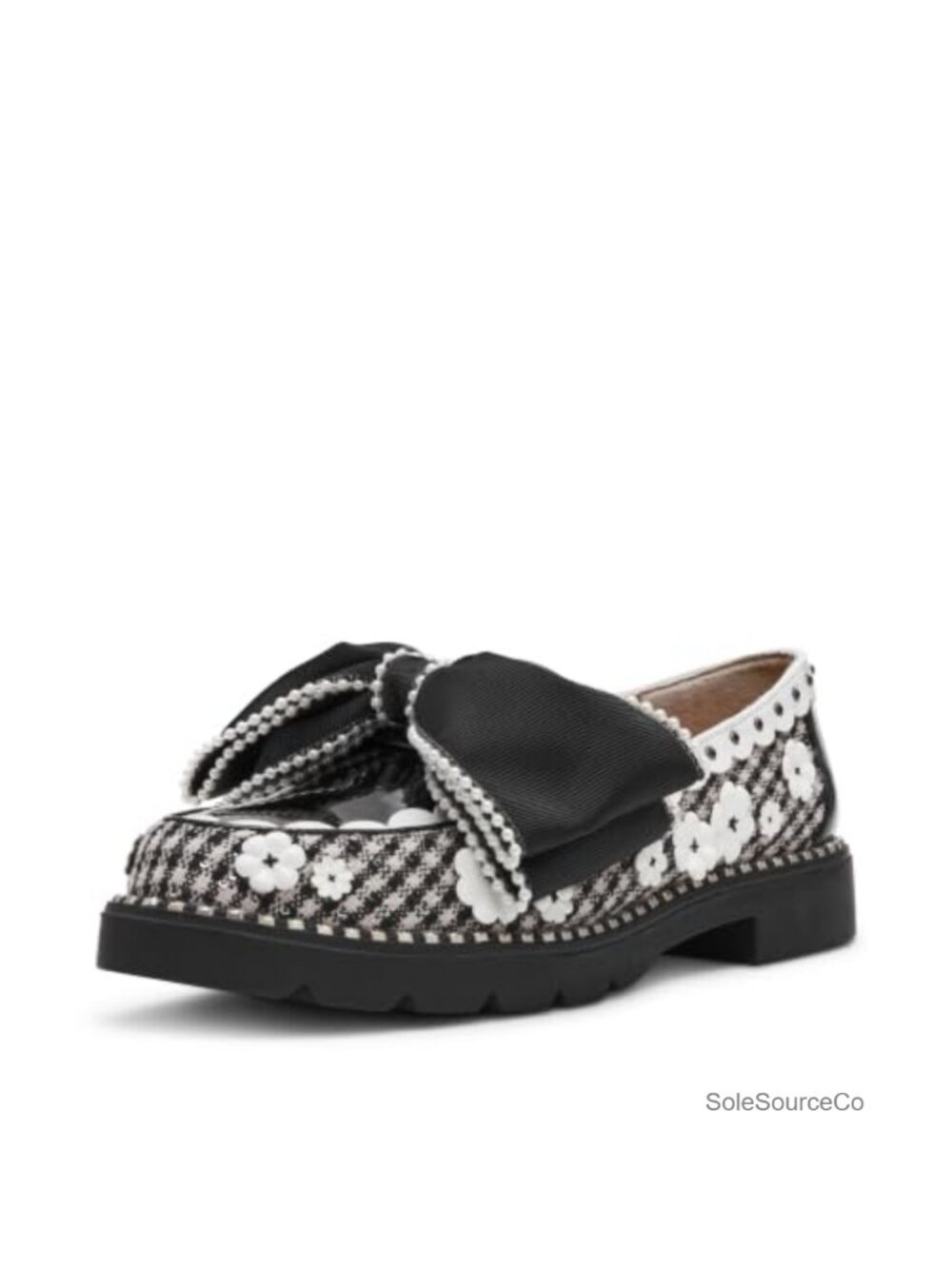 Plaid Flat Round Toe Pull-On Loafer Casual Slip-On Shoe